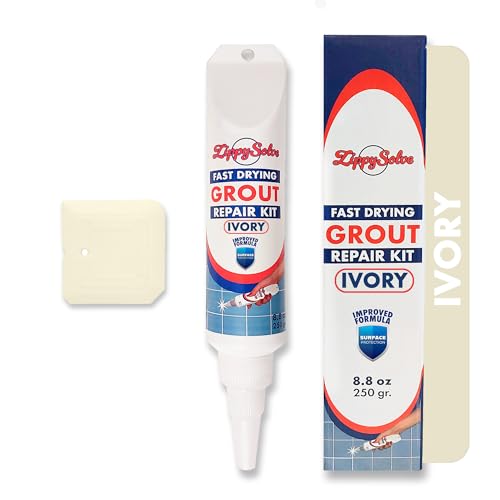 Tile Grout, Repair Kit, Restore & Renew Tile Joints Line, Fast Drying Tile Grout Paint Squeeze Tube for Bathroom Shower Kitchen Floor, Waterproof (8.8 oz, Ivory) - style: Ivory