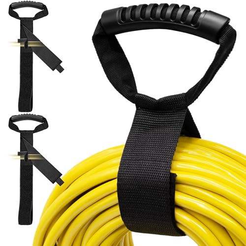 POWGRN Easy-Carry Storage Straps - 26” (2-Pack) – Heavy-Duty Hook and Loop Cord Hanger and Organizer with Handle for Pool Hoses, Garden Hoses, Cords, Cables and More - size: 26" (2 Pack)