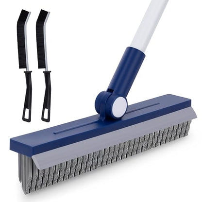 IVYROLL Grout Brush with Long Handle, Grout Cleaner Brush for Tile Floors, Stiff Bristles for Crevice, Tile Line, Shower, Kitchen, Bathroom - color: Blue