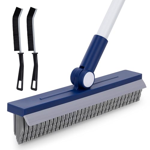 IVYROLL Grout Brush with Long Handle, Grout Cleaner Brush for Tile Floors, Stiff Bristles for Crevice, Tile Line, Shower, Kitchen, Bathroom - color: Blue