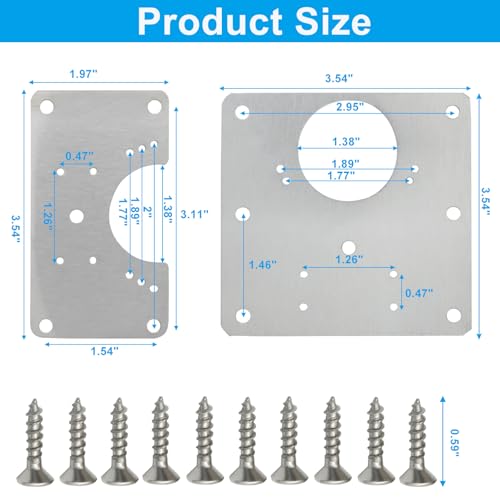 Zorfeter 6 Pcs Cabinet Hinge Repair Plate Set Package(Small + Large), Metal Hinge Repair Board Stainless Steel Cabinet Hinges, Fixing Brackets for Kitchen Cupboard Door Locker Cabinet Door - size: Small + Large