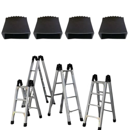 4Pcs Ladder Feet Mat Rubber Non Slip Extension Ladder Feet Pads Cover Ladder Feet Protector Replacement Ladder Accessories ， Black