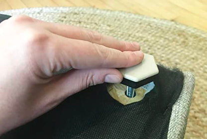 Shepherd SlideGlide 1-1/2" Hex-Base Protective Furniture Sliders with Threaded Stem, Screw-On Heavy-Duty Furniture Mover Pads for Carpet, Set of 4, Beige