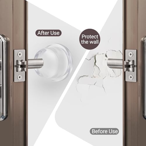 Extra Thick 1" Clear Door Stoppers for Wall – 2 Pack Self-Adhesive Silicone Cylinder Bumpers, Heavy-Duty Door Knob Wall Protectors, Noise Reduction for Nurseries, Bedrooms, Rentals & Home Offices