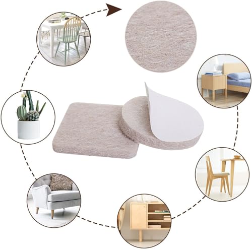 Yelanon Felt Furniture Pads for Hardwood Floors -36 Pcs 2" Premium Floor Protectors for Furniture, Felt Pads for Chair Legs, Beige - size: 36 pcs 2" Square Beige