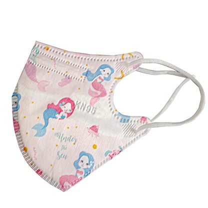 Disposable Safety Mask 5 Ply Protection Face Mask for Kids 20 pcs (Kids Mermaid) - color: Kids Mermaid