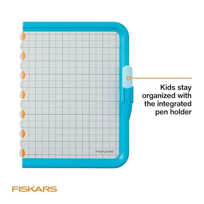 Fiskars Kids Cutting Pen with Foldable Non-Slip Mat – Safe Precision Tool for Crafting and School Projects - style: Cutting Pen & Mat