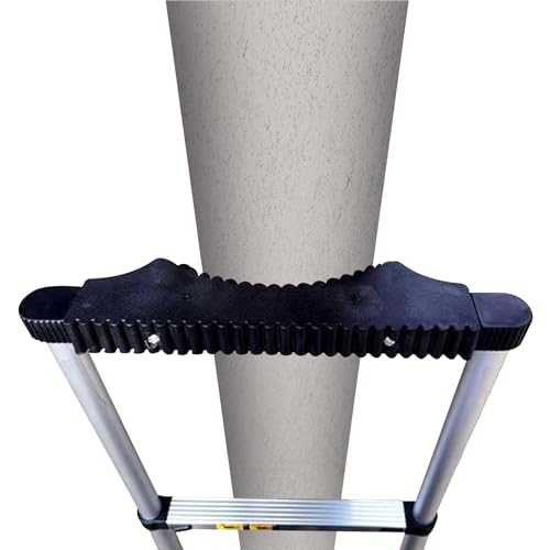 Ladder Stabilizer with Strap and Screws, Rubber Steep Ladder Accessory Extension Ladder Attachment Against Wall Telegraph Pole Trunk for Enhance Stability and Safety Anti-Slip Fall Prevention