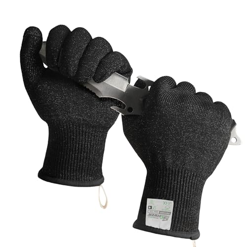 Schwer 2 Pairs ANSI A7 Cut Resistant Gloves, Mandoline Glove for Kitchen, Breathable & Comfortable, Food Grade Cutting Gloves for Meat Cutting, Fish Processing, Carving, and Shelling, PR1509, XXL - size: XX-Large