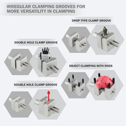 Aluminum Alloy Precision Mini Vise,Multi-function Clamp with 10 Stainless Steels Rods for Miniature Soldier Fixed Parts Model Tool - style: Basic Version