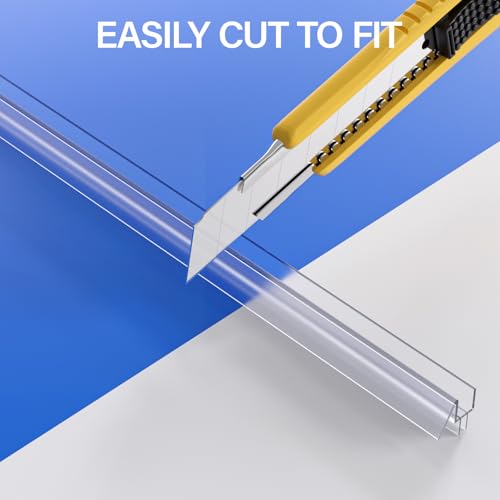 Yecaye 3 Pack Shower Door Seal,Shower Door Sweep,Frameless Glass Seal Strip for Side Door,Stop Leaks and Create a Water Barrier Guard (Side-3/8 x39) - style: Side-3/8"x39"