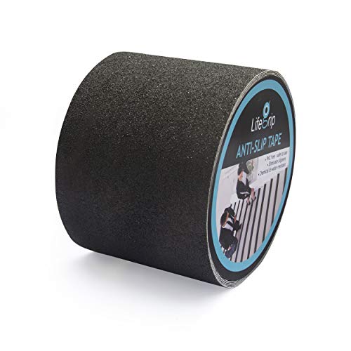 Lifegrip Anti Slip Traction Tape, 4 Inch x 30 Foot - Best Grip, Friction, Abrasive Adhesive for Stairs, Tread Step, Indoor, Outdoor (4" X 30') - color: Black, size: 4" X 30'
