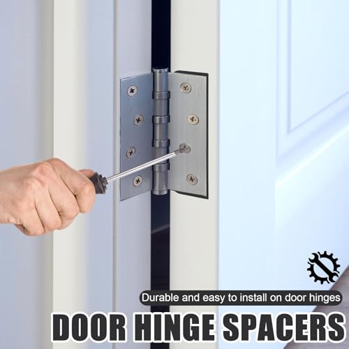 10pcs Door Hinge Shims, 10.16cm/4in PVC Hinge Shims Adjustable Spacer Parts for Doors Filling Gaps Align for Repair Replacement Kit
