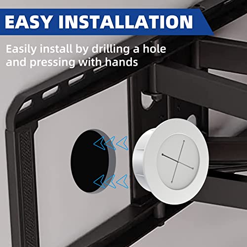 TV Wire Hider Kit for Wall Mount TV, in Wall Cable Management Kit, Includes 2 Pass Throughs and Hole Saw Drill Attachment for Easy Install（Off-White） - color: Off White