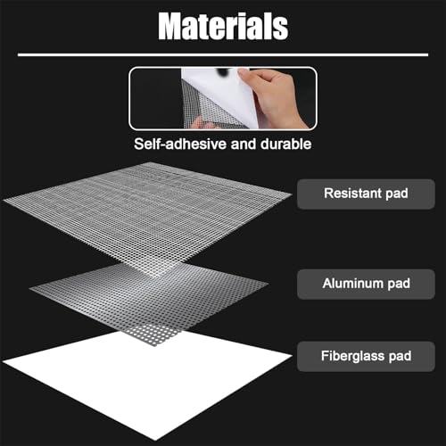 4pcs Drywall Patches, 8x8 Inch Self Adhesive Wall Hole Repair Patches Dry Wall Patch Repair Kit Screen Patch Repair Kit for Broken Walls Repairing or Ceiling Filler