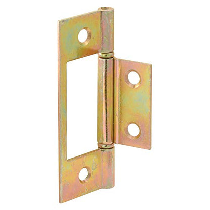 Prime-Line N 6656 Bi-Fold Door Hinges, Non-Mortise Style, Brass Plated (2 Pack) - size: 2 Pack