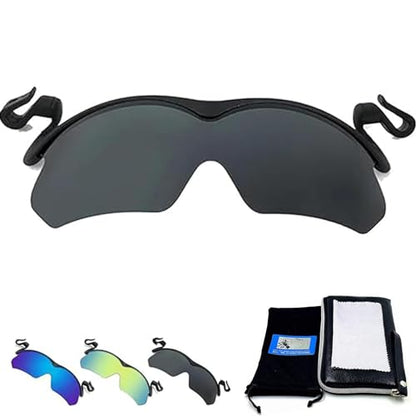 Clip Cap Sports Sunglasses, Clip on Sunglasses Outdoor Polarized Clip Cap Golf Cycling Fishing Sunglasses for Men - color: Black