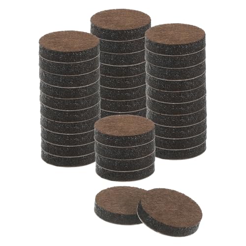 uxcell Furniture Pads, 36Pcs 1" - Round Self Adhesive Felt Furniture Pads, Floor Protectors for Furniture Feet Chairs Legs Hardwood Floors (Brown) - size: 1"