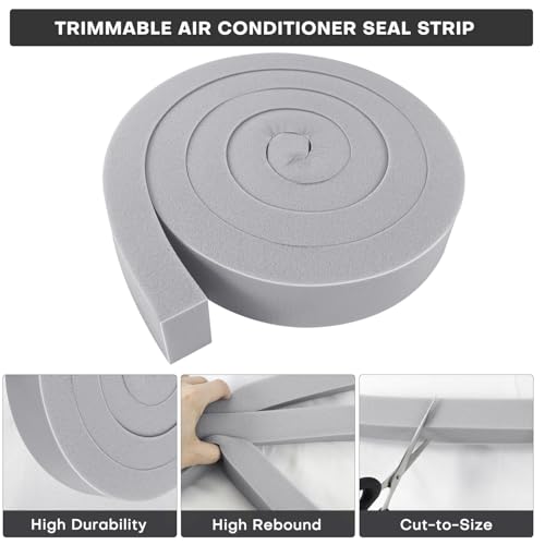 AC Window Seal Kit with Adhesive - 4Pcs Gray Foam Insulation Strips 1"x1"x6.5Ft,Air Conditioner Foam for Window Units, Energy Saving & Dustproof - size: 1''x1''x6.5ft-4pcs