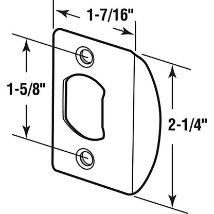 Prime-Line E 2233 Antique Brass Plated, Dead Latch Door Strike (2 Pack) - color: Antique Brass