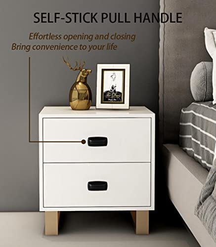 6 Pack Self-Stick Instant Cabinet Handle Pulls Drawer Pull Helper with Adhesive Sliding Door Handle Stick On Handle for Glass Windows Wardrobes Peel and Stick Knob Drill Free 6pcs/Set (Black) - color: Black