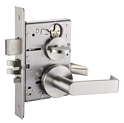 Commercial Heavy Duty Mortise Lock Handle Set for Entrance/Office Front Door F20 - color: Rose/ Entry