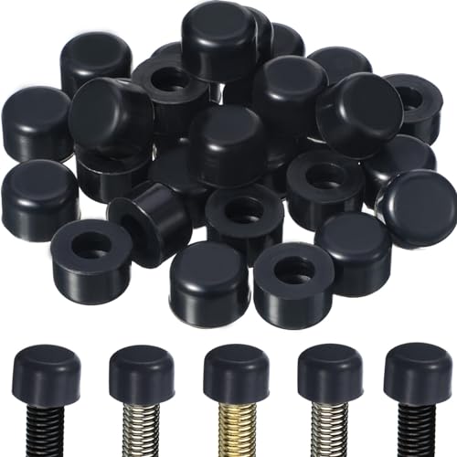 Outus 50 Pcs Door Stop Tips 0.32 Inch Doors Stopper Bumper Replacement Caps Rubber Door Stop Stud Tips Spring Hinge Pin Doors Stops for Wall and Floor Protection Universal Size (Black) - color: Black