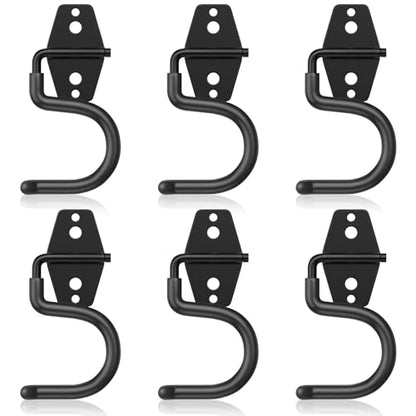 HUPBIPY 6 Pack Metal Garage Hooks, Heavy Duty S Hooks Tool Hangers for Garage Wall, Shed, Garden Storage Organizer - color: Black S Hook