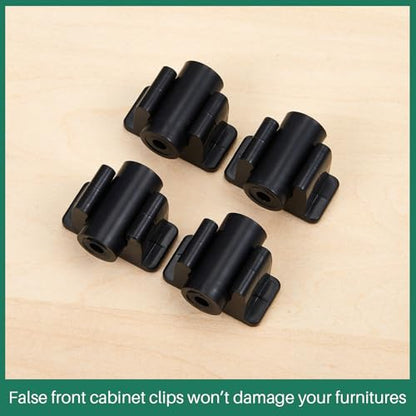 Juexica False Cabinet Front Clip False Drawer Front Clips Sink Tip Out Snap with Screws Screwdrivers for Hardware Replacements - color: Black