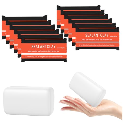12 Pcs White Seal Putty,Waterproof Duct Seal Repair Sealing Clay & Moldable Silicone Putty,Ideal for Sealing Drain Connections, Wall Holes, and Air Conditioning Openings, Reliable and Efficient. - color: 12 Pcs White Seal Putty（30g）