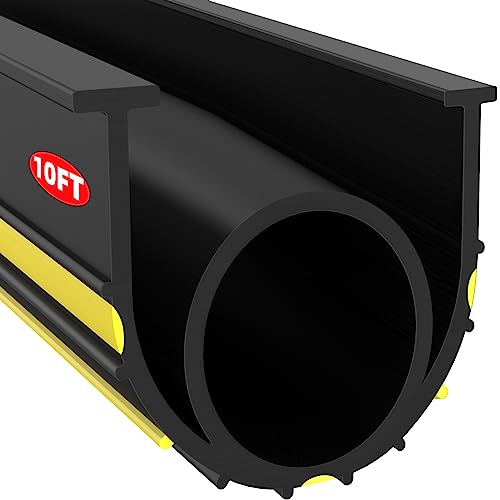 Jin&Bao 5/16" T-End Garage Door Seal Bottom Rubber Weather Stripping with 2 End Plugs, Weatherproof Seal Replacement Strip Dust & Pest Proof Threshold Buffering Garage Door Sweep (10FT, Yellow) - color: Yellow, size: 10 Ft
