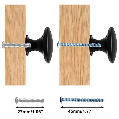 16 Pcs Black Cabinet Knobs, Round Dresser Knob Kitchen Drawer Knobs, Single Hole Cupboard Door Knob Dresser Drawer Pulls Handles - color: Black, size: 16 Pack