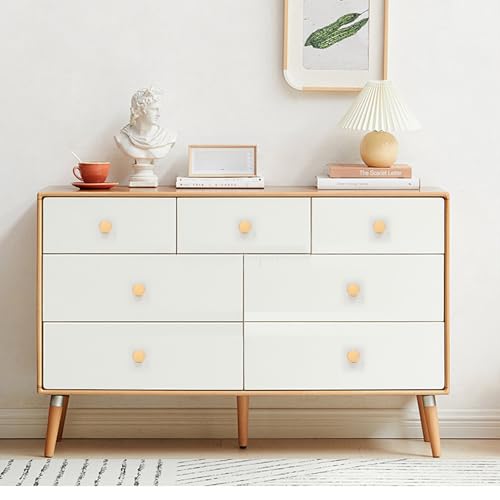 8 Pcs Gold Cabinet Knobs,Brushed Brass Round Kitchen Cabinet Hardware Pulls Knobs Gold for Dresser Drawer Cupboard Furniture Closet Wardrobe Door Knobs Handles, with Screwdriver,20x28 mm - size: 28mm/1.1inch (8 pcs Brass)