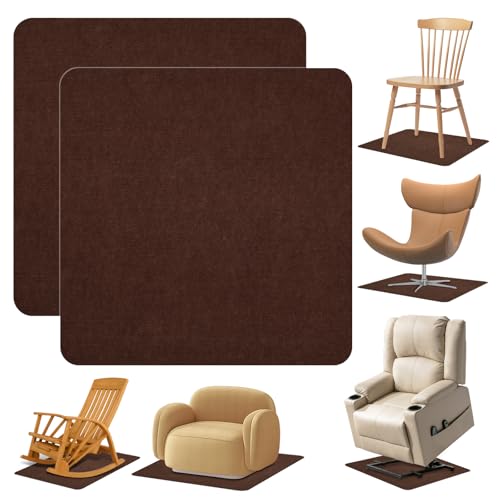 Recliner Pads for Hardwood Floors, Non Slip Recliner Grippers, Furniture Pads Floor Mats for Carpet, Anti Slide Office Chair Mat for Floor Protector, 35"x35" (2 Pack Coffee) - color: Coffee, size: 35"x35"-2pack