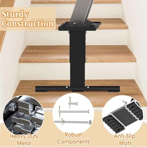 Heavy Duty Foldable Ladder Leveler for Stairs, Large Ladder Extender for Stairs with Slip-Resistant Gripping Pads, 13.5-21" Height Adjustable Ladder Extender Pro, Suitable for Painting Jobs