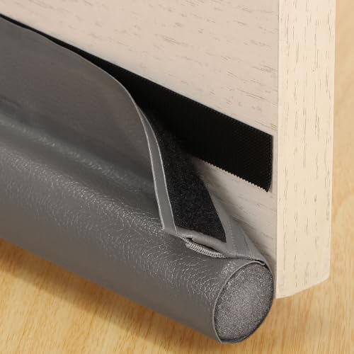 uxcell 2Pcs 37" Door Draft Stopper, Under Door Draft Blocker, Adhesive Soundproof Door Bottom Seal, Weather Stripping Door Sweep for Bottom of Doors, Gray - color: Gray