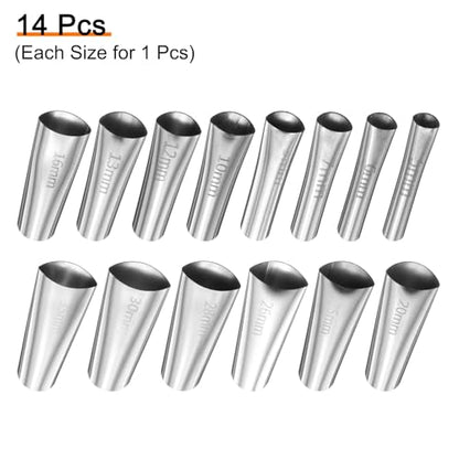 HARFINGTON 14pcs Caulking Nozzle Applicator 5-35mm Caulking Finisher Kit Stainless Steel Sealant Finishing Tool Kit Reusable Caulk Nozzle for Kitchen Bathroom Windows - size: 5-35mm