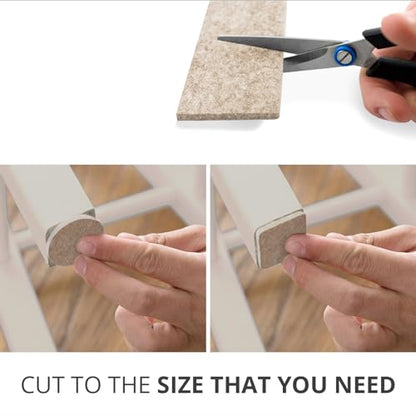 X-Protector Felt Furniture Pads - 20 PCS 6 x 1/2" - Premium Felt Strips with Adhesive Backing - Rectangular Furniture Pads for Hardwood Floors - Cut Furniture Felt Pads to Size You Need! (Beige) - size: 6 x 1/2" 20 Beige, Strips