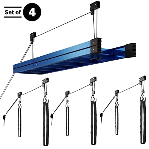 RAD Sportz Kayak Storage Hoist - Overhead Pulley System with 125lb Capacity for Canoes, Bikes, Ladders, and More - for up to 12-Foot Ceilings - size: 4 pack