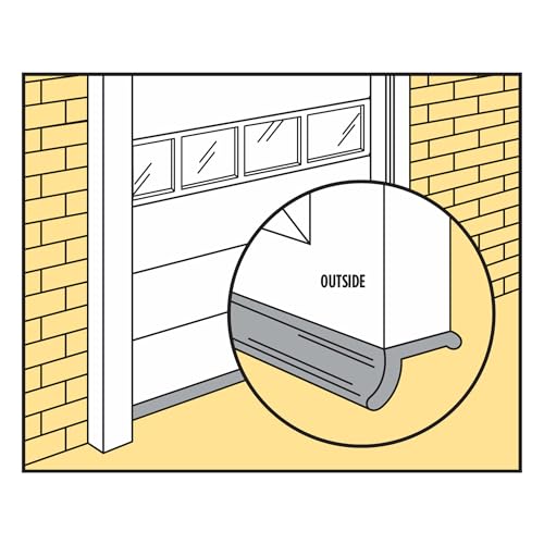 M-D Building Products 03749 16 ft. Black Rubber Garage Door Bottom Seal - size: 16 Ft.