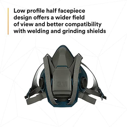 3M Rugged Comfort Quick Latch Half Facepiece Reusable Respirator - size: 1 Count (Pack of 1), style: Medium