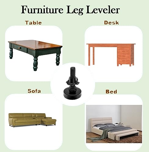 Adjustable Leveling Feet, 4 Pack, 3/8'-16 UNC Threaded Heavy Duty Leg Leveler for Table/Desk/Chair/Outdoor/Patio Furniture, Chair Height Extender - size: 3/8”-16 Unc * 4 Sets
