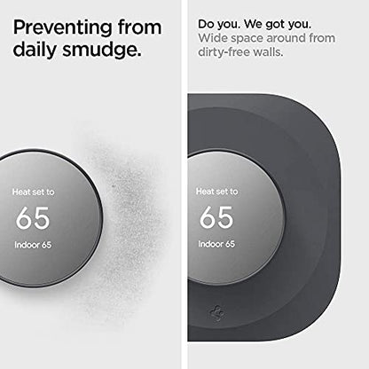 Spigen Wall Plate Designed for Google Nest Thermostat Wall Plate (Included Metal Plate and 4 Screws) - Charcoal Gray - color: Charcoal Gray