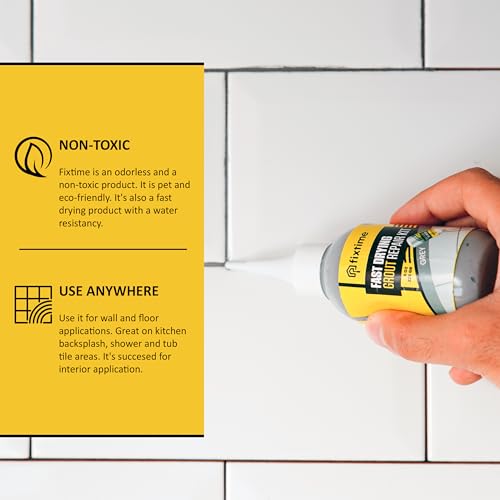 Tile Grout Repair Kit, Gray Grout Filler Tube 8 oz, Grout Repair Renews, Fast Drying Repait Kit, Grout Sealer for Floor Tile - Spatula Included (2xGray) - style: 2xGray