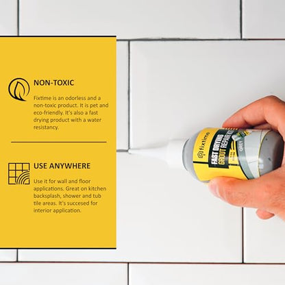 Tile Grout Repair Kit, Gray Grout Filler Tube 8 oz, Grout Repair Renews, Fast Drying Repait Kit, Grout Sealer for Floor Tile - Spatula Included (2xGray) - style: 2xGray