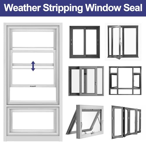 Weather Stripping Door Seal Strip, 118'' Foam Weatherstripping Window Sealer Winter, Door Soundproofing Self Adhesive Window Door Insulation Strip for Exterior Door, Draft Stopper Gap Filler - size: 118 Inch