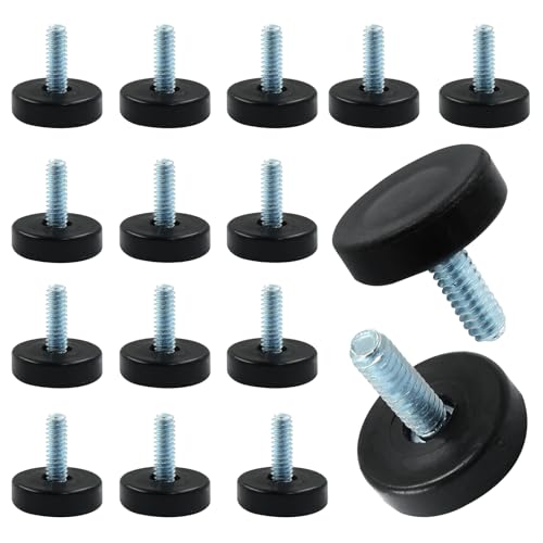 16 Pcs 1/4" Furniture Leveling Feet Adjustable Table Levelers Chair Glide Leveling Screw in Threaded for Patio Furniture Tables Chairs - size: 1/4"