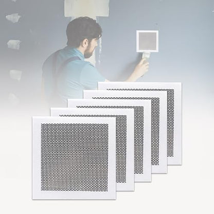 Drywall Repair Patch Kit 12x12 Inch - Heavy-Duty Aluminum Wall Repair Patch, Strong Self-Adhesive Mesh for Fixing Wall Holes & Cracks, Easy to Sand & Paint, 5 Pack