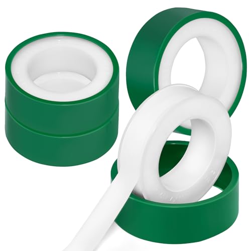 4 Roll Plumbers Tape, -374 to 536 Degree F Temperature Range, Teflon Plumbing Tape, High Density 0.45g/cm, Used for Water Pipes, faucets, valves, L 390 in x W 0.47 in³.Green - style: Green 0.47 in *4 Roll