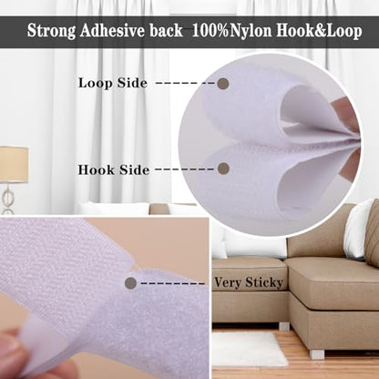 Navona 30Ft x 1 Inch Hook and Loop Strips with Adhesive – 2 Rolls Heavy Duty Hook and Loop Tape with Backing for Home, Office, School, and Crafting Projects, White - color: 1in x 30ft-white
